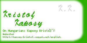 kristof kaposy business card